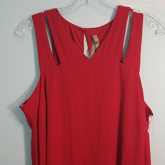 Penningtons red asymmetrical cutout dress 1X NWT - Picture 3 of 16